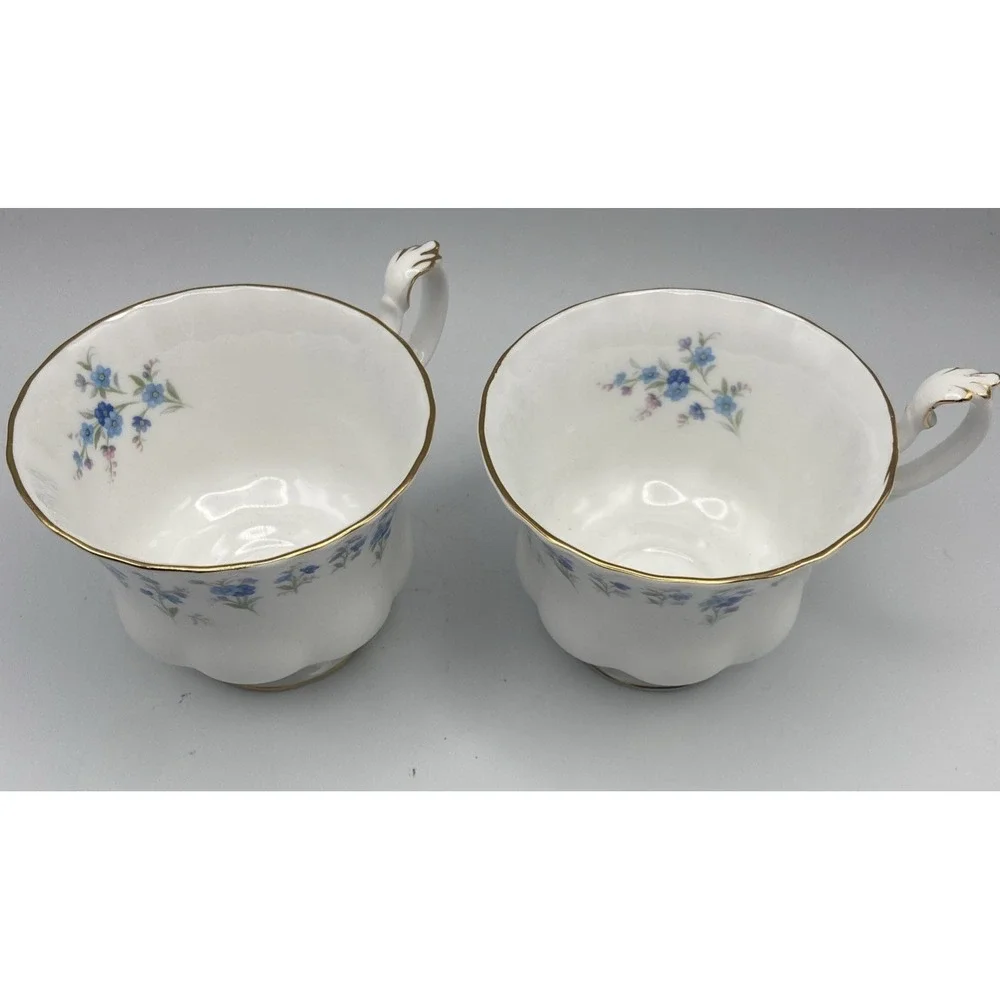 Royal‎ Albert Memory Lane 2 Cups Teacup - Only Blue Flower Cottagecore Vintage